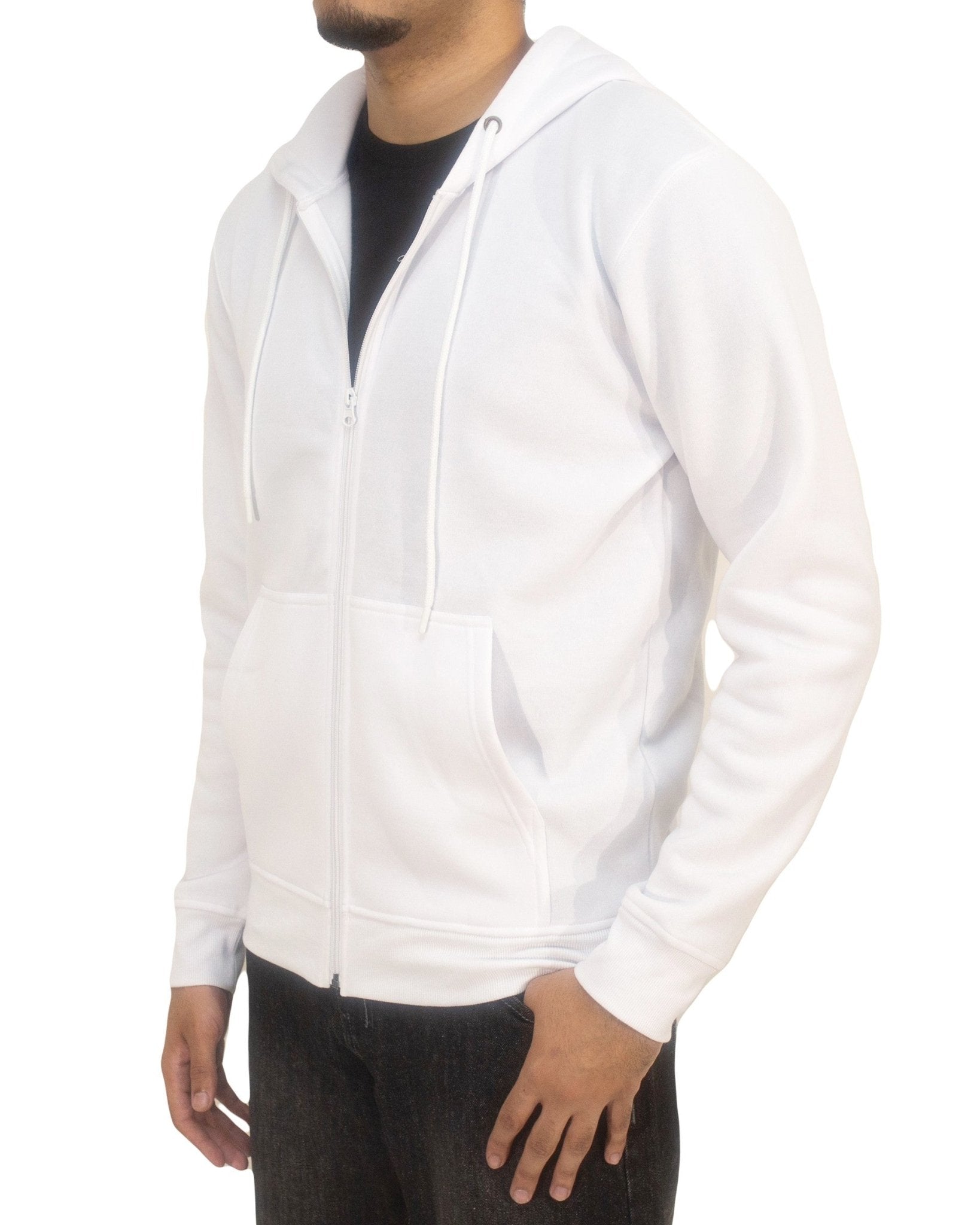 Lightweight Fleece Zip-up Hoodie - Royal Blue® Apparel White / S