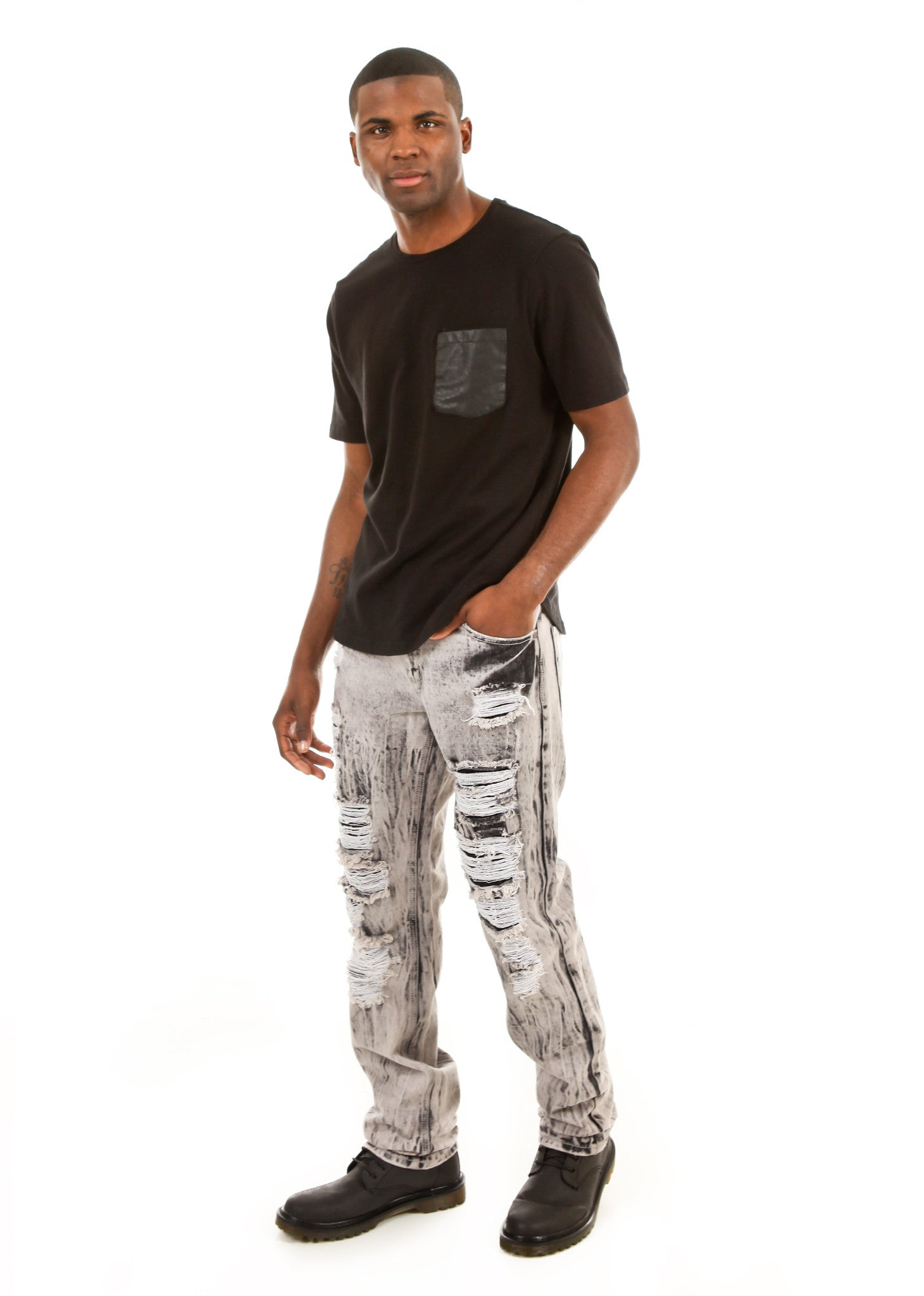 Patched Ripped Jeans - Royal Blue® Apparel