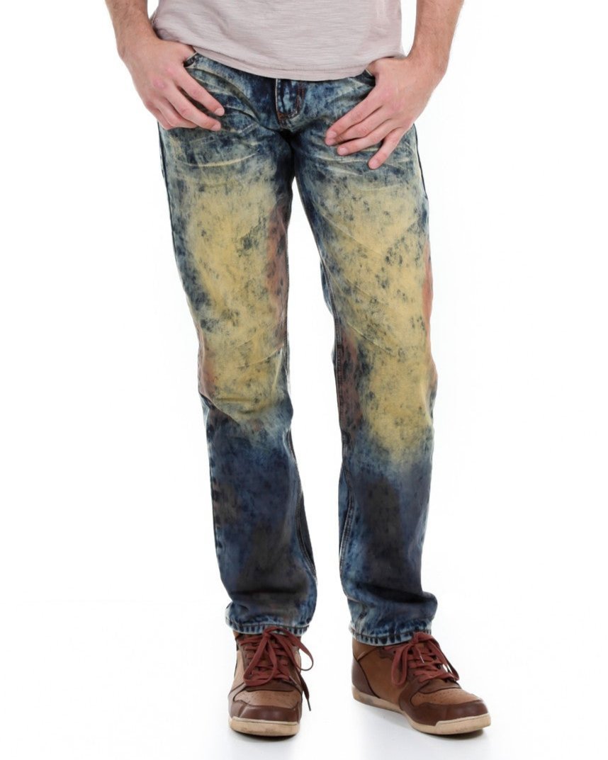 Slim Rainbow Acid Wash Jeans - Royal Blue® Apparel