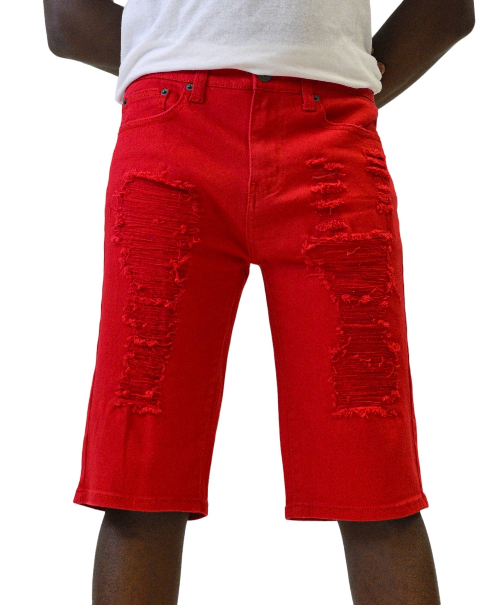 Twill Rip & Repair Shorts - Royal Blue® Apparel Red / 30