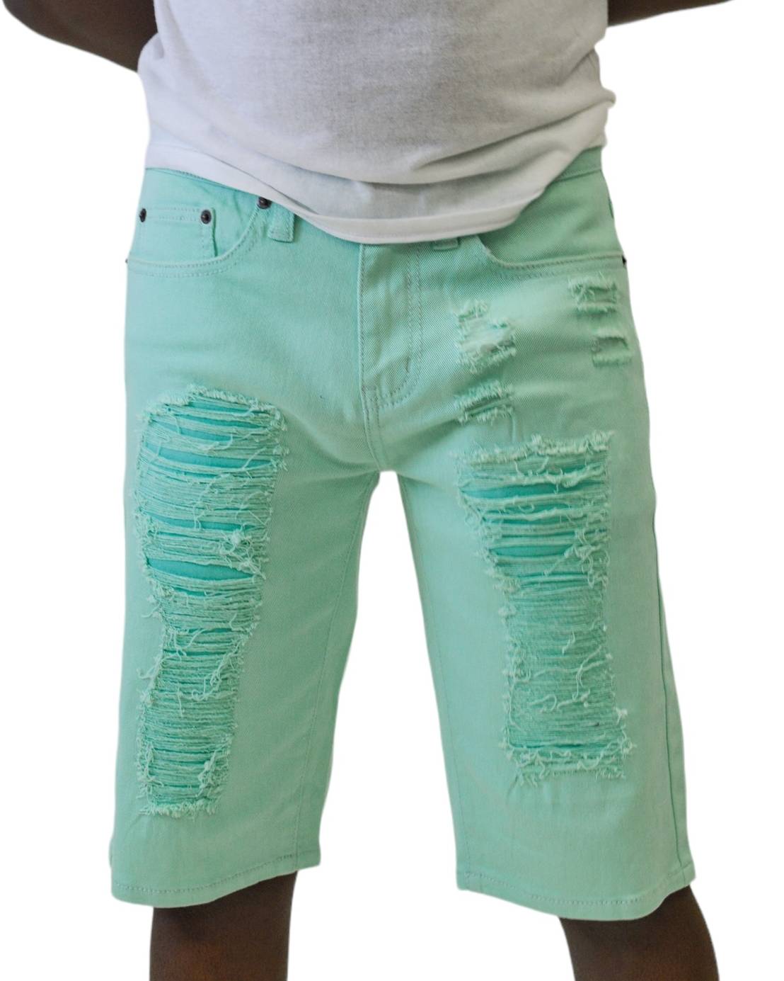 Twill Rip & Repair Shorts - Royal Blue® Apparel Mint / 30