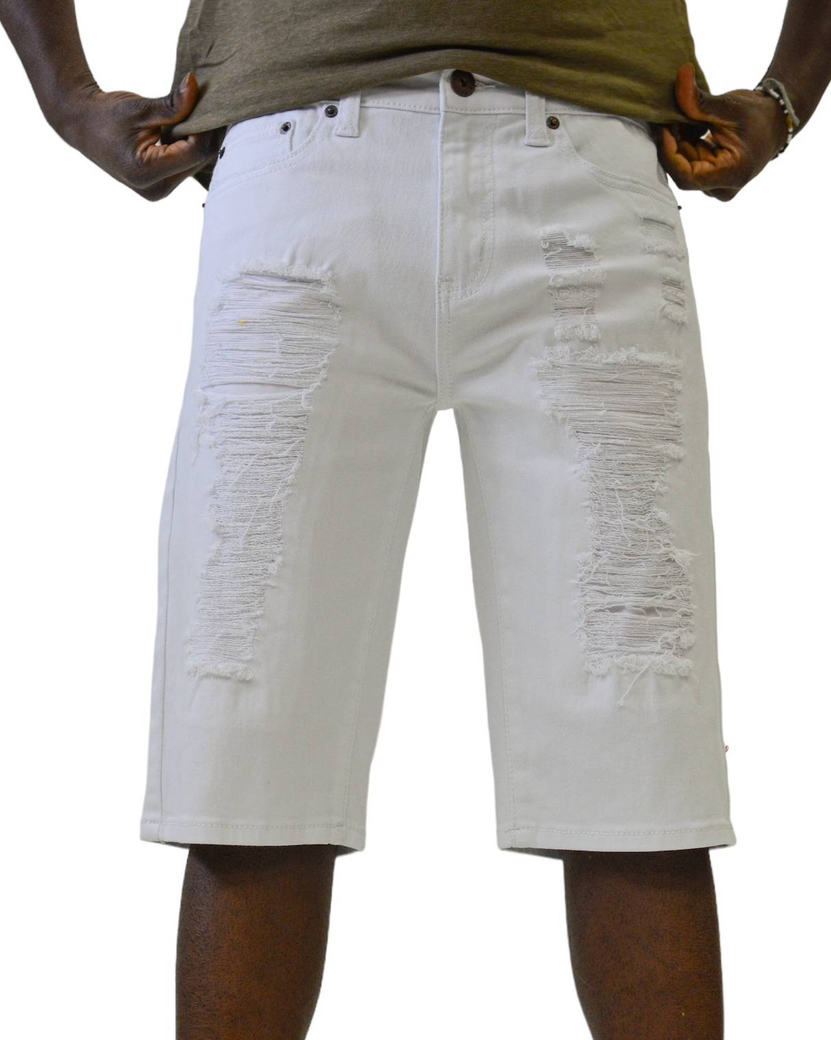 Twill Rip & Repair Shorts - Royal Blue® Apparel White / 30