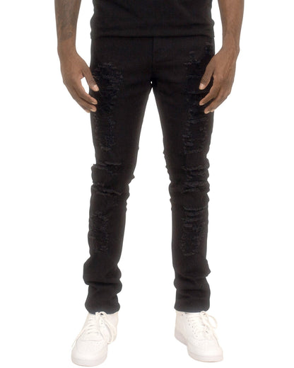 Twill Rip & Repair Skinny Pants - Royal Blue® Apparel